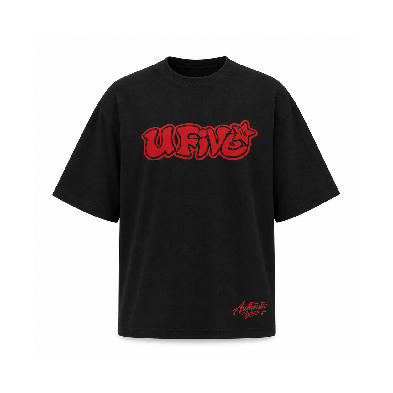 Black T-Shirt – Red UFive™️