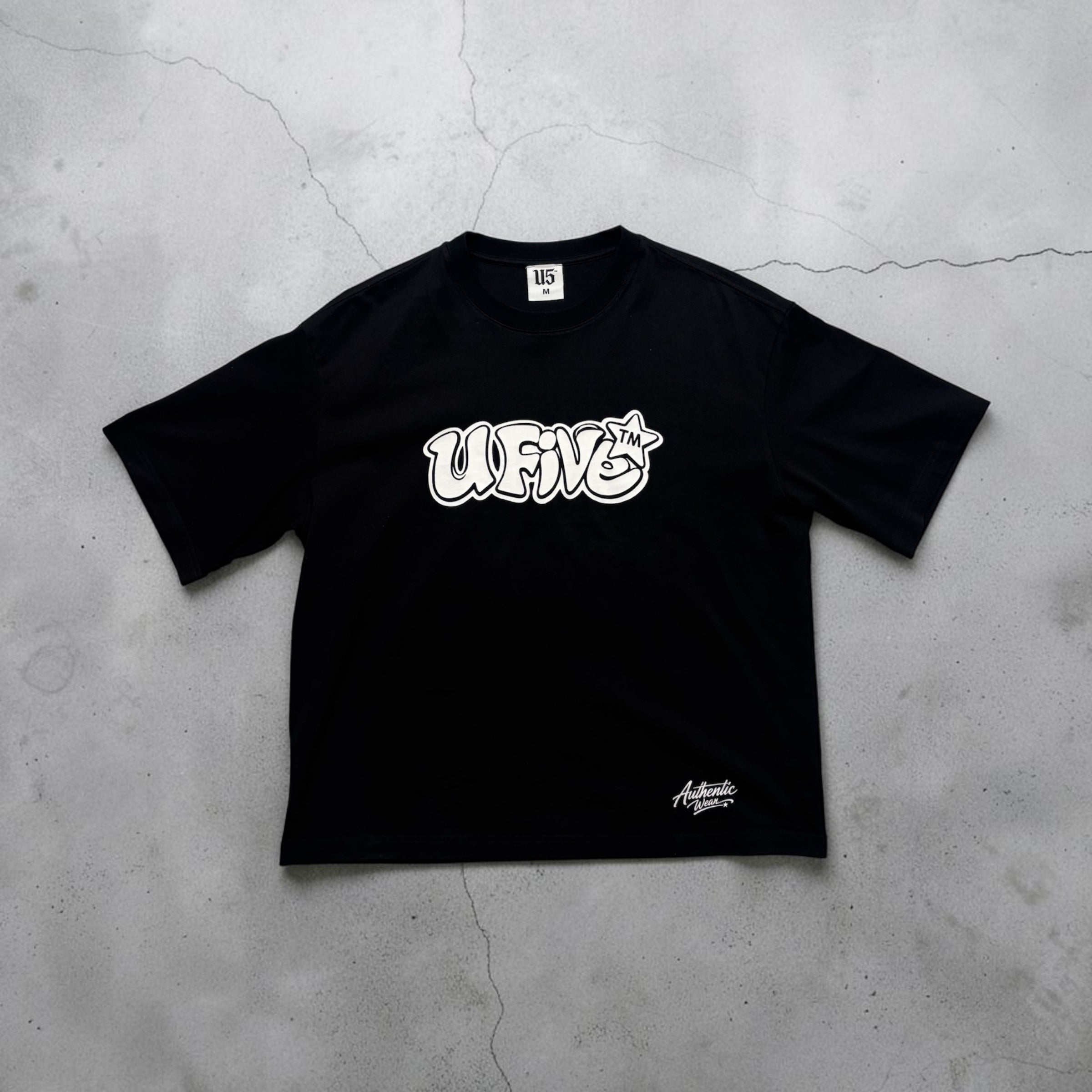 Black T-Shirt – White UFive™️