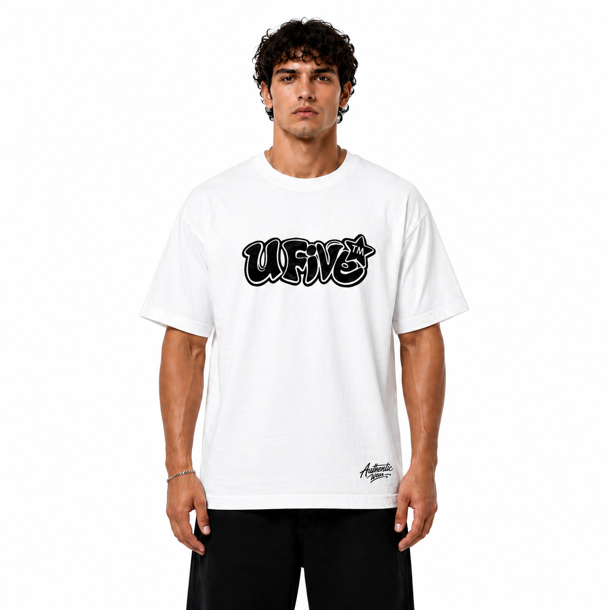 White T-Shirt Black UFive™️