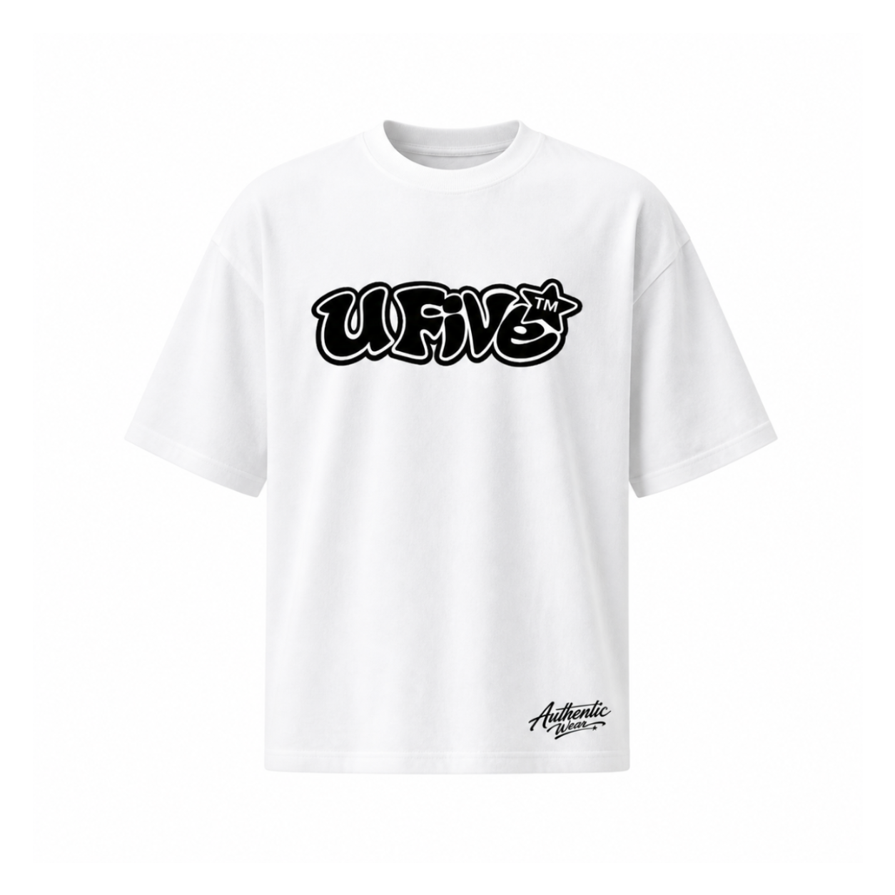 White T-Shirt – Black UFive™️