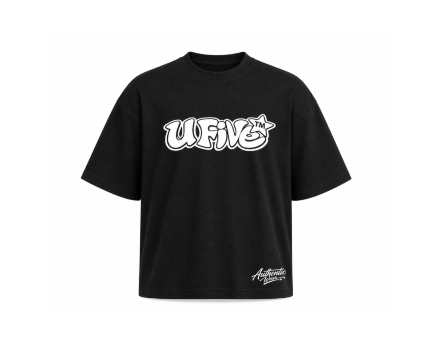 Black T-Shirt – White UFive™️