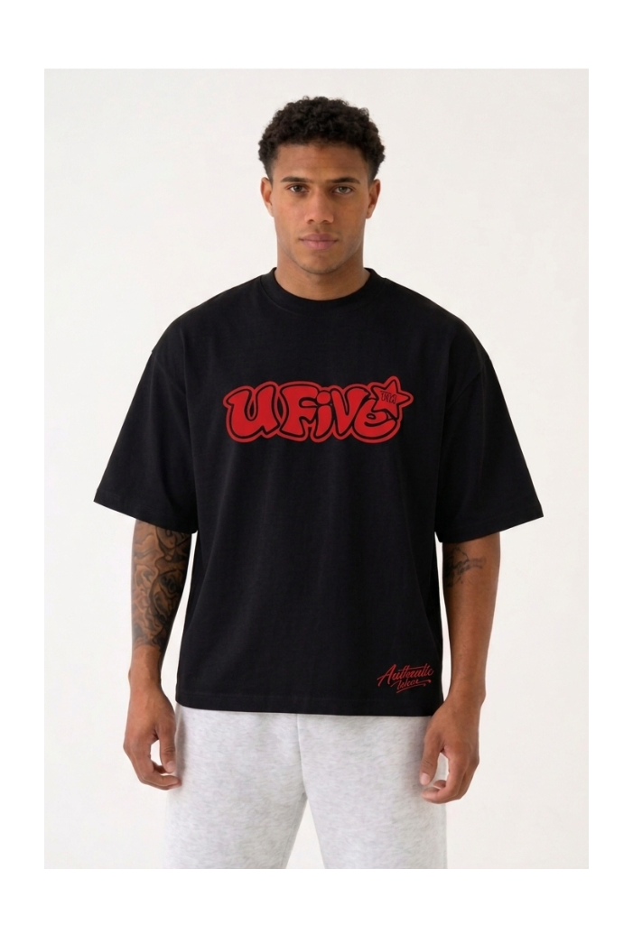 Black T-Shirt – Red UFive™️