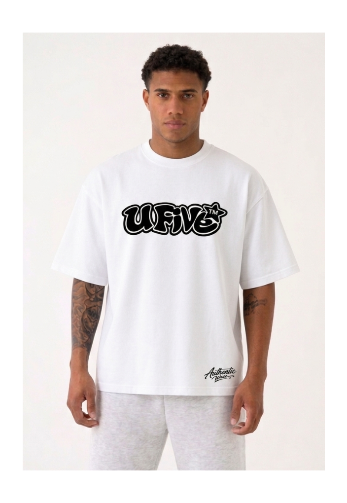 White T-Shirt – Black UFive™️